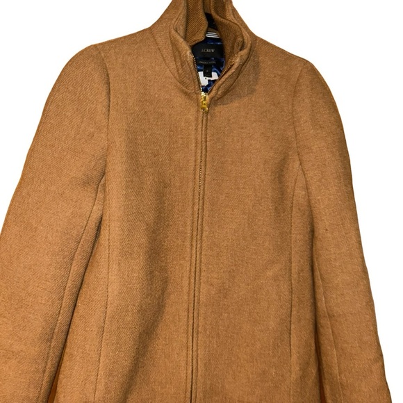 J.CREW Lodge coat in Italian stadium-cloth wool tan coat size 0 heather acorn - Picture 3 of 6